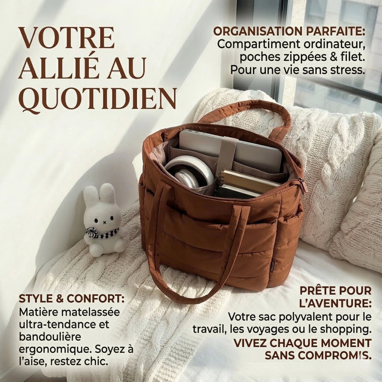 Sac Cabas Intelligent, Doux et Léger